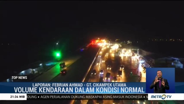 Volume Kendaraan di GT Cikampek Utama Terpantau Normal