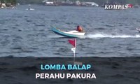Seru! Lomba Balap Perahu Pakura di Selat Lembeh