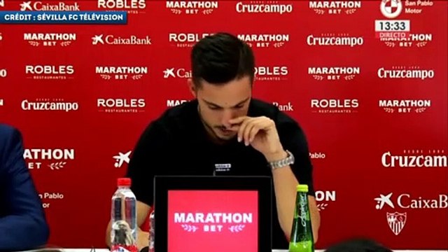 Les larmes de Pablo Sarabia lors de sa conférence de presse d’adieu à Séville