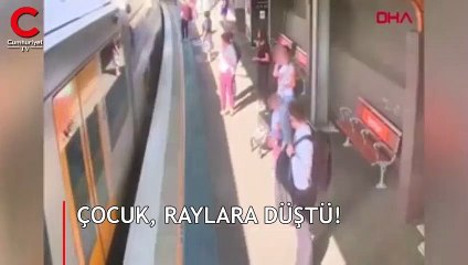 4 yaşındaki çocuk, raylara düştü!