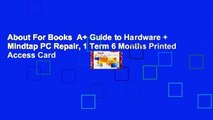 About For Books  A+ Guide to Hardware + Mindtap PC Repair, 1 Term 6 Months Printed Access Card