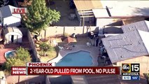 Two-year-old boy in critical condition after being pulled from Phoenix pool