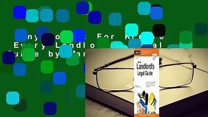 Any Format For Kindle  Every Landlord's Legal Guide by Marcia Stewart