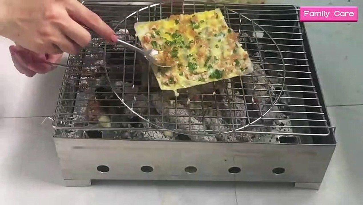 Bánh Tráng Nướng Trứng Mỡ Hành 구운 쌀 종이