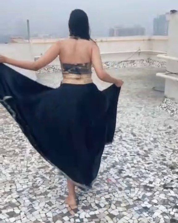 Hot Girl Dances on first Monsoon Rain