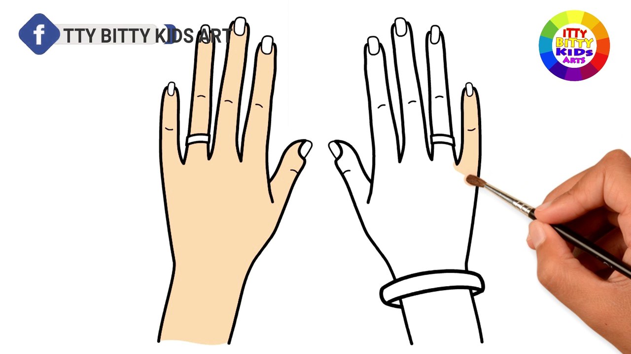 Coloring Girl Hand with Nail Polish  | Painting...