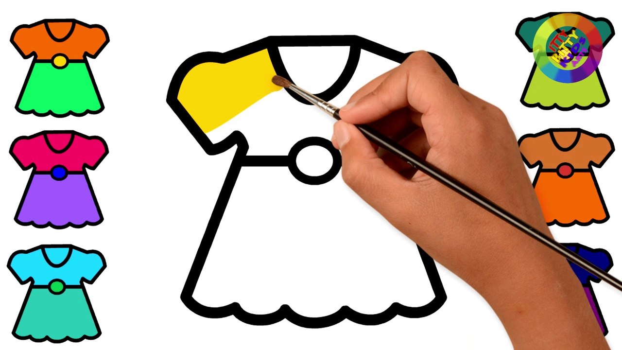 Coloring Baby Dress Different colors  | Painting for toddlers and drawing for kids | Itty Bitty Kids Art
