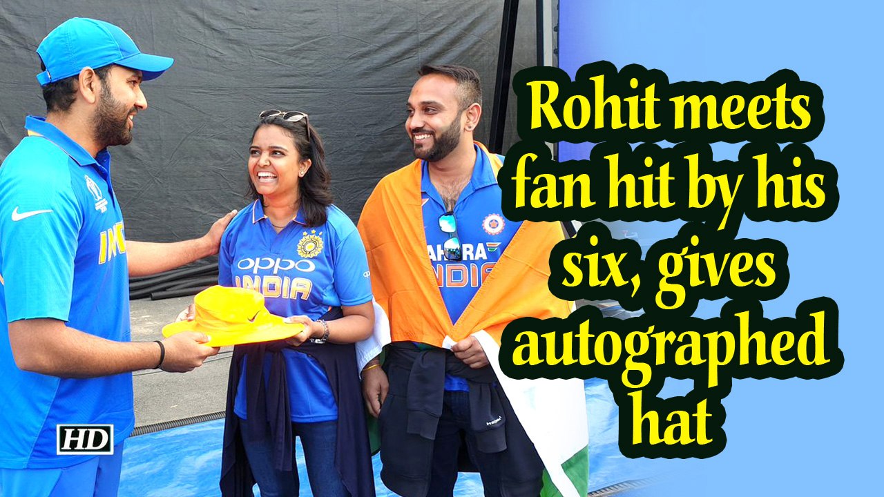 IANS at World Cup | Rohit meets fan hit by his six, gives autographed hat