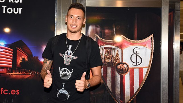 Llegada de Lucas Ocampos a Sevilla para Firmar por el Sevilla FC