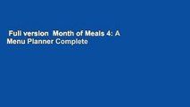 Full version  Month of Meals 4: A Menu Planner Complete
