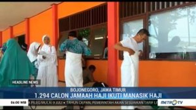 Jemaah Calhaj di Bojonegoro Ikuti Manasik Haji