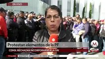 Agreden a comisionada de Guardia Nacional durante protesta de PF