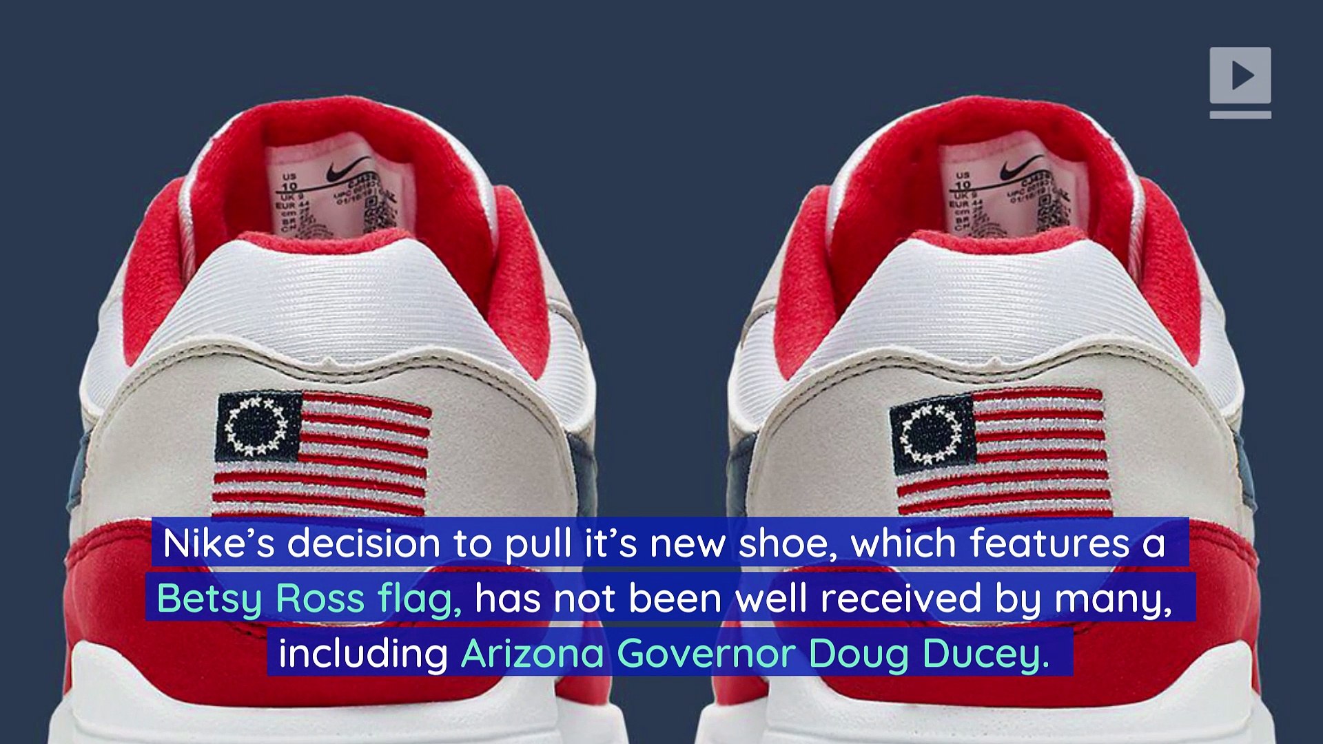 Arizona Governor Withdraws Financial Incentives for Nike After Cancellation  of 'Betsy Ross Flag' Sneakers - video Dailymotion