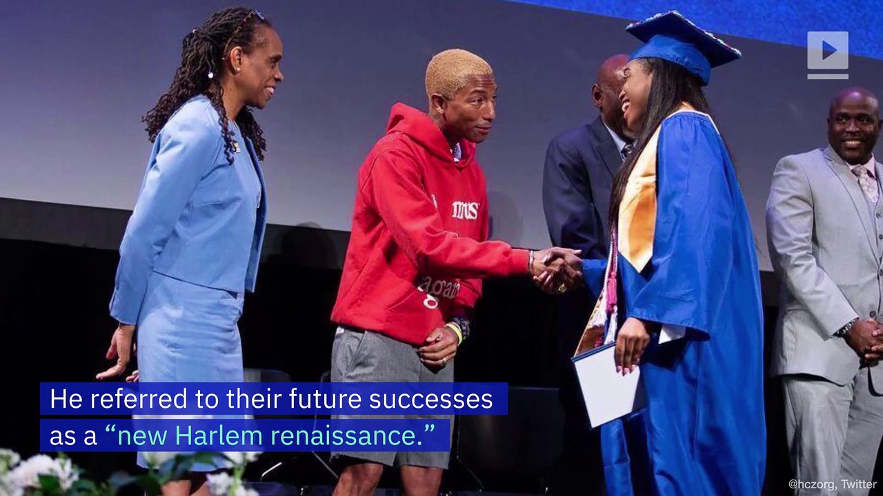 Pharrell Williams Promises Internships to 2019 Graduates of Harlem Charter School