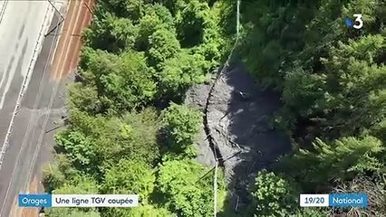 Orages : une ligne TGV paralysée après une coulée de boue