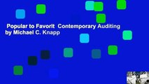 Popular to Favorit  Contemporary Auditing by Michael C. Knapp