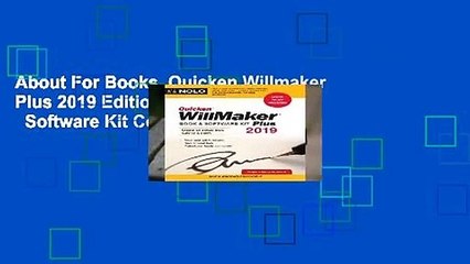 About For Books  Quicken Willmaker Plus 2019 Edition: Book   Software Kit Complete