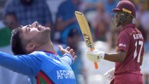 World Cup 2019 WI vs AFG: Rashid Khan has removed Evin Lewis for 58 | वनइंडिया हिंदी