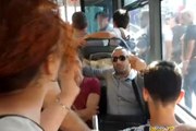 Metrobüste kadına şiddet kamerada