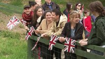 Beaming Queen delighted by animals at Scotland farm