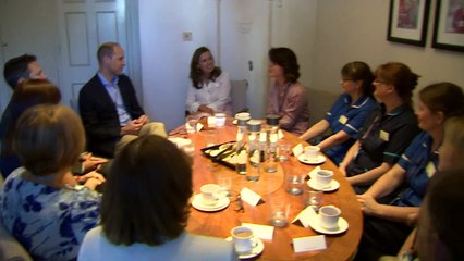 Duke of Cambridge gives out hugs at Royal Marsden Hospital