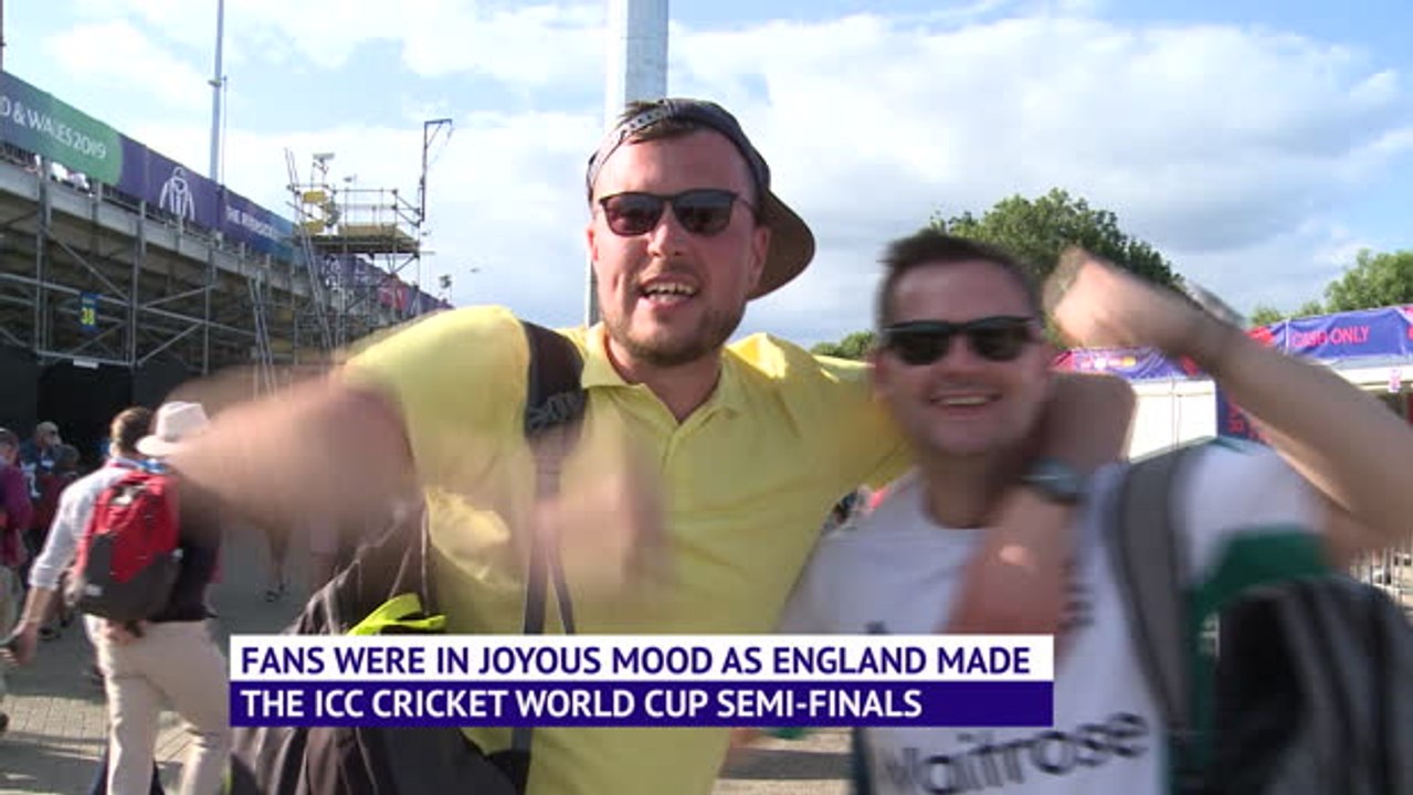 England fans in joyous celebrations after reaching World Cup semi finals