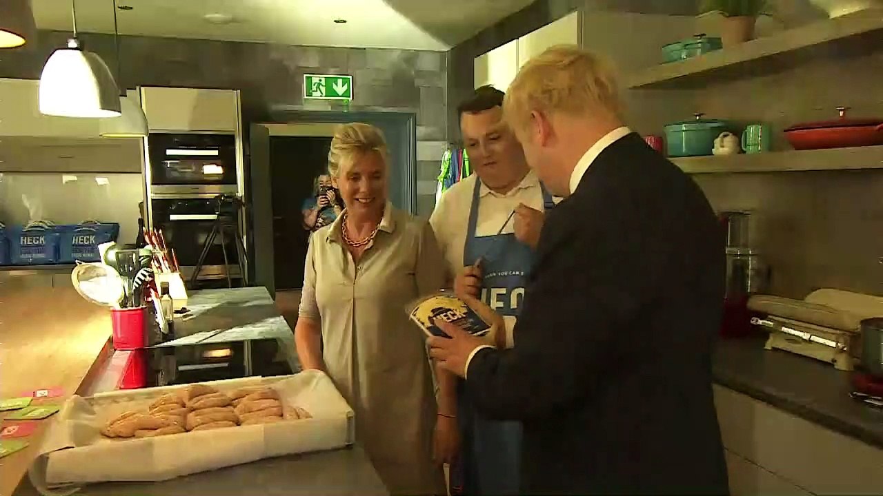 Boris given packet of 'Boris Bangers' at sausage factory