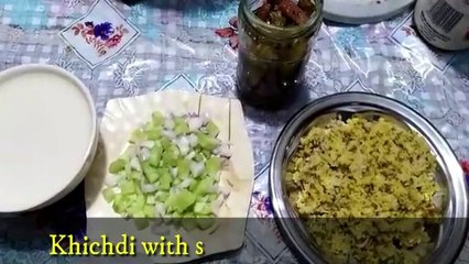Khichdi with salad and turkish lassi