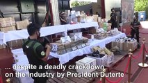 Philippines burns cocaine, meth as drug 'flood' continues