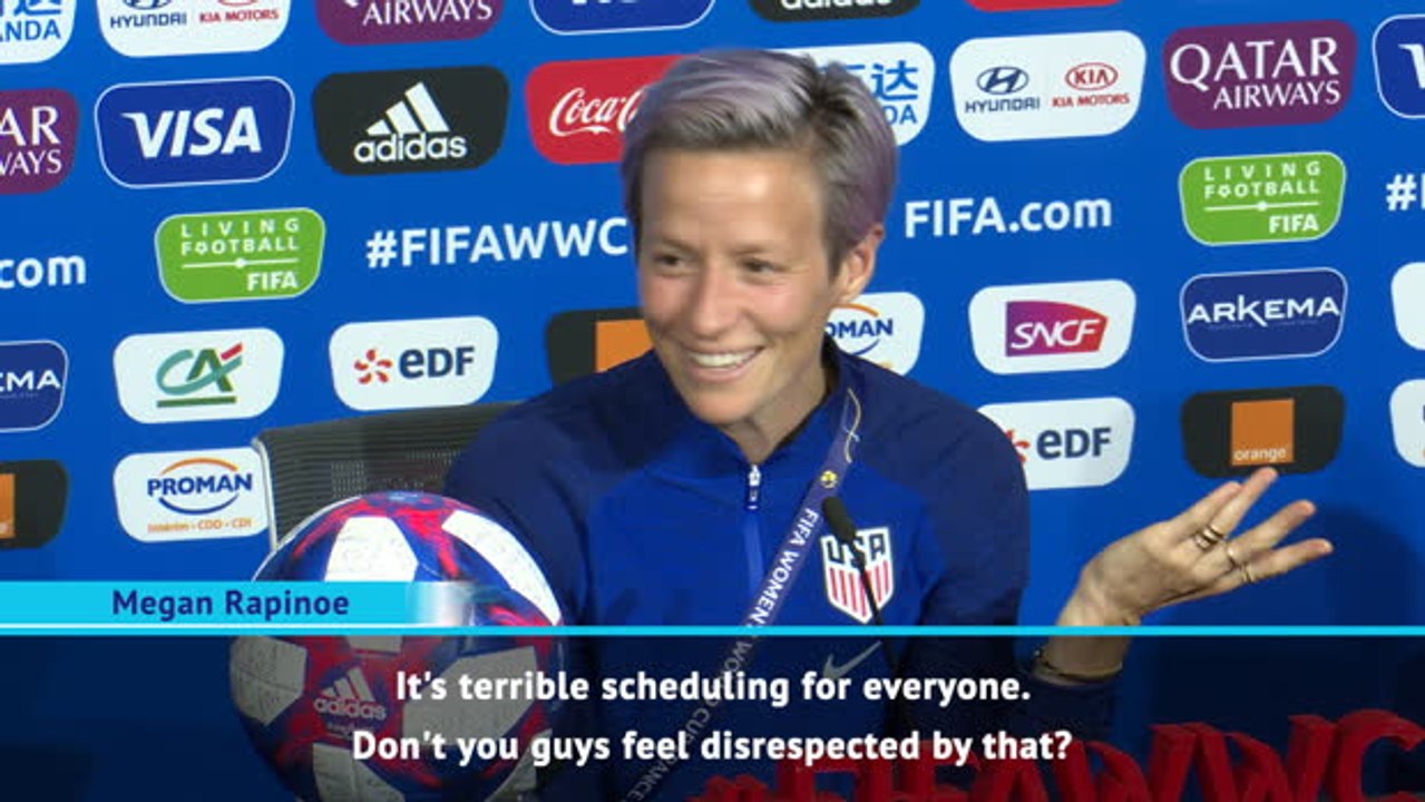 Rapinoe hits out at FIFA over final scheduling