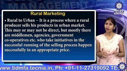 Ms. MONIKA AGGARWAL  || Rural marketing  || MBA || TIAS || TECNIA TV