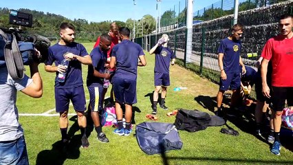 Reprise de l'entraînement des footballeurs du SA Spinalien