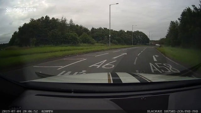 UK driver narrowly avoids family of deers crossing road in Bolton