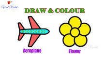 Aeroplane Drawing for kids | How to Draw Flower for children | Art Breeze # 20 | Learn Drawing and Colouring || Viral Rocket