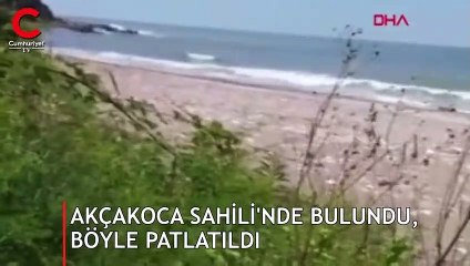 Akçakoca sahilinde hareketli anlar! Böyle patlatıldı