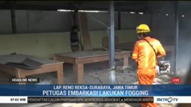 Petugas Lakukan <i>Fogging</i> di Asrama Haji Sukolilo