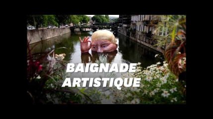 À Metz, Donald Trump pique une tête (géante) dans la Moselle