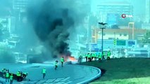 Beşiktaş'ta rezidans inşaatında korkutan yangın