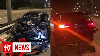 Policeman narrowly escapes out-of-control vehicle in Penang
