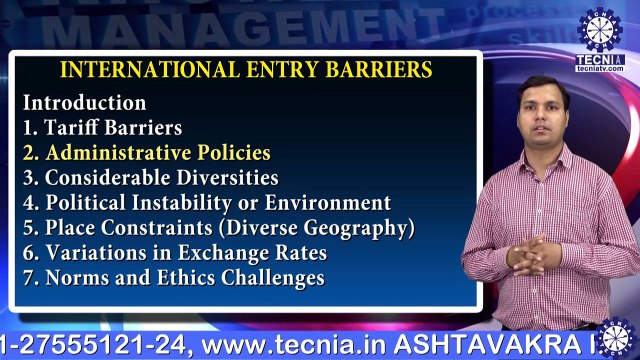 Mr. RAHUL TRIPATHI || INTERNATIONAL ENTRY BARRIERS || MBA || TIAS || TECNIA TV