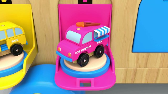 Learn Colors with Wooden Truck Toy and Street Vehicles Toys - Colors and Shapes Collection