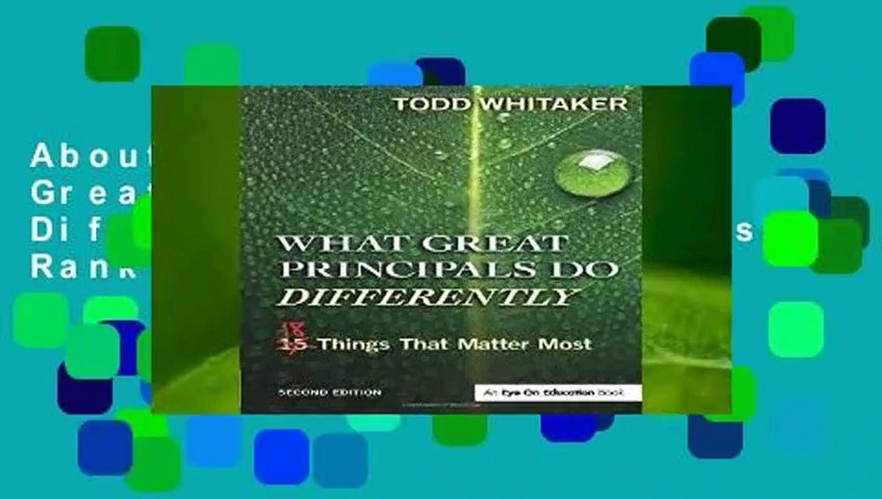 About For Books  What Great Principals Do Differently  Best Sellers Rank : #4