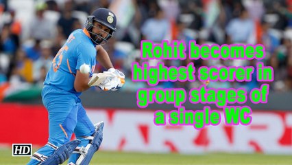 Rohit becomes highest scorer in group stages of a single WC