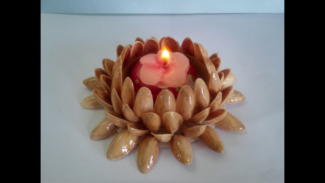 DIY Pista Shell Candle Holder using old Bangles | Best out of Waste