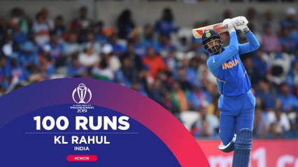 Lokesh Rahul his first world cup century against Sri Lanka