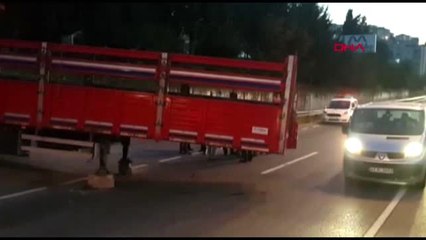 TIR askıda D-130 Karayolu kilitlendi