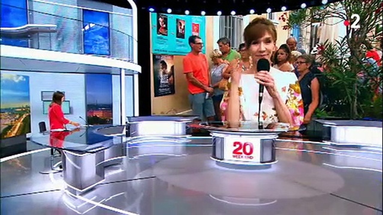 Les images du direct cahotique, hier soir, dans le journal de 20h de  France 2 avec Virginie Lemoine depuis le Festival d'Avignon