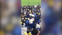 Base-Ball - Irate dad uses his child as weapon to attack rival fan during match