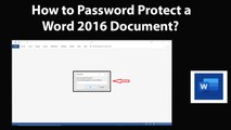 How to Password Protect a Word 2016 Document?