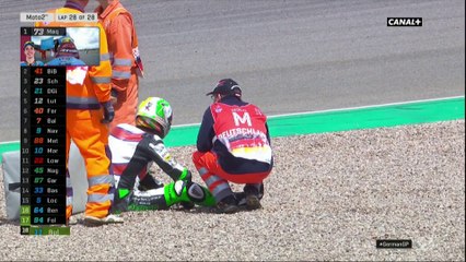 Chute d'Iker Lecuona lors du dernier tour